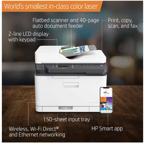 Original et neuf pour imprimante multifonction HP Color Laser MFP 179fnw (4ZB97A) A4 4-en-1 USB sans fil LAN ADF Fax 18ppm couleur - Product Image 6
