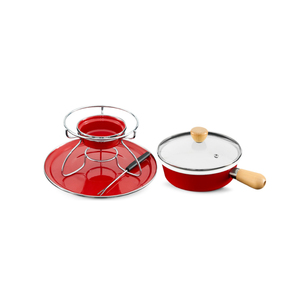 Pentola per fonduta in ghisa con smalto caldo 6 forchette per fonduta Set per fonduta di formaggio e cioccolato - Product Image 5