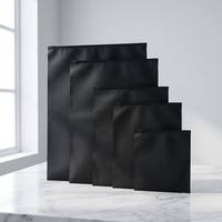 Sacs refermables en PE réutilisables pour vêtements, maillots de bain, emballage étanche avec fermeture éclair noire givrée, personnalisables