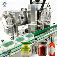 Machine de remplissage automatique de table à double tête pour liquides visqueux, pâtes, miel, sauces piquantes et sirops, avec pompe à lobes rotative et commande PLC