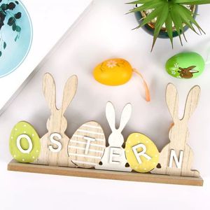 ของตกแต่งไม้เทศกาลอีสเตอร์ ไข่และกระต่าย ของตกแต่งโต๊ะทำงานไม้ สำหรับตกแต่งบ้าน ขายดี - Product Image 4