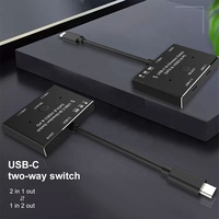 USB-C 1 en 2 sorties Répartiteur de commutateur bidirectionnel de type C Hub 2 en 1 8K @ 30Hz 5K @ 60Hz 4K @ 120Hz Prise en charge des données vidéo PD