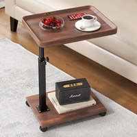 Table basse moderne en forme de C à 2 couches pour table d'appoint en bois à la maison avec chevet et salle à manger