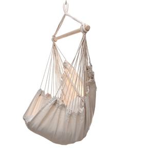 बेडरूम स्विंग इनडोर झूला कुर्सी बेज फांसी कुर्सी स्विंग किनारी रस्सी के साथ वयस्कों के लिए कुर्सी - Product Image 2