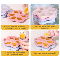 Pengumpan buah bayi silikon Breastmilk cetakan es loli cetakan makanan Mini Freezer nampan permen Combo 0-12 bulan bebas BPA