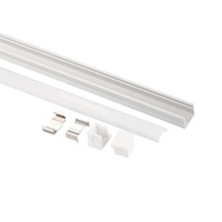Profilé en aluminium extrudé laiteux en forme de U de 16x12mm pour bande LED argentée, compatible avec les bandes LED de 8/10/12mm, pour la flexion