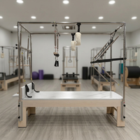 Lit de Pilates Cadillac en bois d'érable 3-en-1 avec composants en aluminium réglables – Équipement de fitness durable pour la maison et le studio