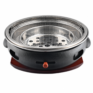 Barbecue coré<span class=keywords><strong>en</strong></span> rond <span class=keywords><strong>en</strong></span> <span class=keywords><strong>fonte</strong></span> pour charbon de bois, épaissi, pour table, usage commercial et domestique - Product Image 3