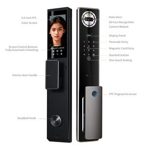 Slimme waterdichte vingerafdrukslot 3D gezichtsherkenning code digitaal slot actieve video-intercom meertalige geheugenkaart IP - Product Image 2