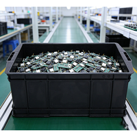 Bac de stockage en plastique antistatique pour la manipulation des composants électroniques, conteneur antistatique avec conception empilable pour l'utilisation en entrepôt et en usine