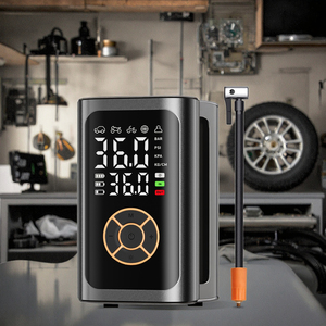 Vente Directe Usine : Démarreur de Batterie de Voiture sans Fil et Gonfleur de Pneus Portable Automatique avec Manomètre et LED - Product Image 1