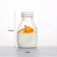 Bouteille en Verre Carrée de 500 ml 16 oz Vide pour Jus de Fruits Frais avec Couvercle en Plastique Inviolable