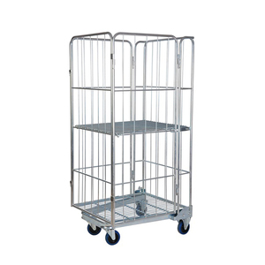 กรงม้วนตาข่ายลวดสองด้านแบบซ้อนได้ภาชนะม้วนสำหรับโกดังสินค้าซูเปอร์มาร์เก็ตพร้อมฐานโลหะ - Product Image 5