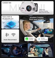 Adaptateur CarPlay sans fil portable OEM Cabin Care Bluetooth 5.4 Caméra de voiture Moniteur bébé pour siège arrière Universel
