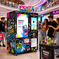Máquina Expendedora de Fundas para Teléfonos con Diseño Artístico, Máquina Expendedora de Fundas para Teléfonos DIY con Pantalla Dual para Parques de Atracciones