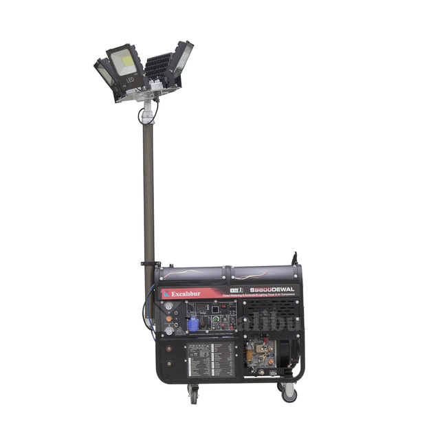 Torre De Luz 4in1 Excalibur S9800DEWAL Portable Light Tower Generator Welder Compressor All in One