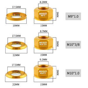 Muqzi nhôm khóa Nut m9x1.0 m10x1.0 m10x3/8 Xe Đạp Bánh xe trung tâm trục hạt cho xe đạp leo núi gấp xe đạp - Product Image 3