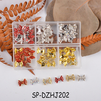 Breloques pour ongles en alliage métallique, Nail Art, nœud, strass, cristal, diamants, manucure, vente en gros