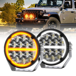 Trắng hổ phách <span class=keywords><strong>DRL</strong></span> 4x4 off-road 60W IP68 ip69k dẫn đèn tại chỗ dẫn đèn lái xe Vòng 7 inch cho off-road dẫn lái xe ánh sáng - Product Image 1