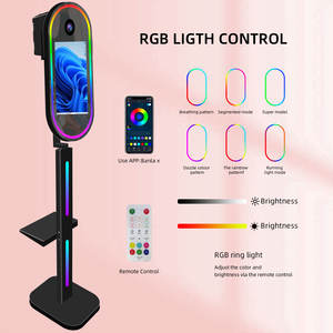 Máquina de fotomatón con espejo para selfies para eventos de boda con caja de cámara de pantalla táctil y soporte de impresora, fotomatón con espejo mágico ovalado - Product Image 4