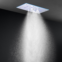 Pommeau de douche à pluie led à musique thermostatique pommeau de douche à jet de pluie en acier inoxydable de luxe