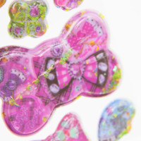 Autocollant décoratif anti-stress à paillettes liquides, étanche, écologique, en PVC, avec colle à effet goutte d'eau