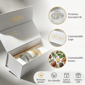 กล่องของขวัญแก้วหรูหราสำหรับน้ำหอมปรับอากาศแบบก้านไม้หอม ปราศจากสาร BPA เป็นมิตรกับสิ่งแวดล้อม กลิ่นหอมติดทนนาน ความเข้มข้นสูง สำหรับใช้ในบ้าน - Product Image 1