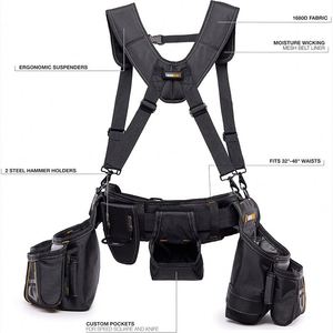 Échantillon gratuit : Ceinture porte-outils avec bretelles – Ceintures porte-outils pour hommes, ceinture porte-outils à 22 poches, organisateur d'outils robuste - Product Image 4