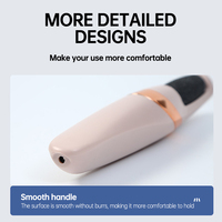 Lime électrique anti-callosités pour pédicure, tête de rouleau abrasif avec lumière LED et poignée ergonomique, design rose or