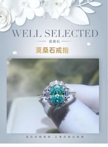 Green Moissanite Ring for Lady <strong>Diana</strong> S925 Silver Design European-American Fashion Style Colorful Stones - Product Image 3