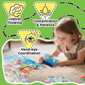 Grand puzzle géographique des États-Unis de 46 pièces (91x61 cm) pour enfants, avec paysage <span class=keywords><strong>et</strong></span> culture, puzzle de plan du sol des États-Unis, puzzle de carte des États-Unis - Product Image 5