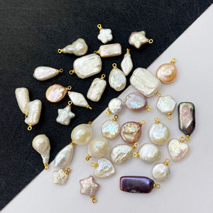 Bijoux fantaisie, accessoires de bijouterie DIY, perle <span class=keywords><strong>baroque</strong></span> d'eau douce naturelle, irrégulière, en forme d'étoile, de cœur, pendentif à trou unique - Product Image 5