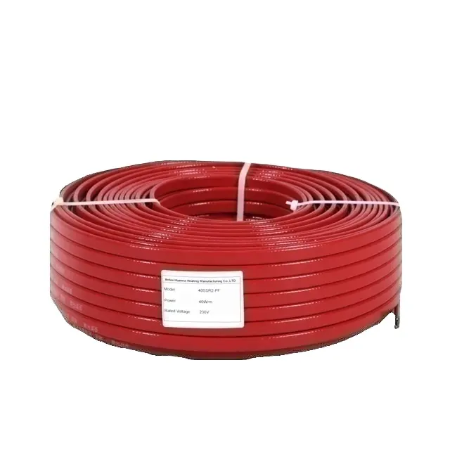 25/40/50 W/m Waterdichte Constante Power Pvc Buitenmantel Tinner Koper Rubber Geïsoleerde Verwarmingskabel