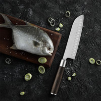 Couteaux de cuisine professionnels en acier inoxydable à haute teneur en carbone avec manche en bois de wengé, couteau à légumes, couteau à viande, couteau Santoku, couteau japonais