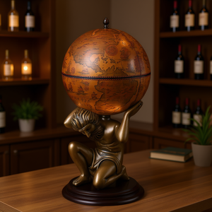 Elegante Soporte para Botellas de Vino con Diseño Vintage en Bronce, 16.5x16.5x33.5 cm, para Bar - Product Image 2