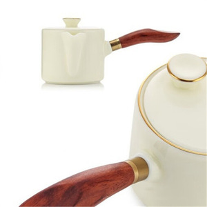 Juego de Té de Porcelana Jade Grasa de Cordero Muxi, Tetera de 220 ml, Taza de Compartición de 150 ml, Tazas de Degustación de 60 ml, Estilo Sencillo para Uso Doméstico - Product Image 3
