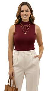 Women Classic Short Tank <b>Tops</b> Premium Soft Fabric Sleeveless Casual Front Logo for Daily Wear Breathable Comfortable Style - Product Image 6