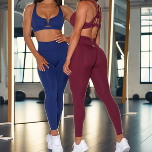 2025 Women's Breathable Print Sports <b>Bra</b> & Leggings 2-Piece Set with Y-line <b>Straps</b> and Elastic Waist for Fitness Yoga - Product Image 2