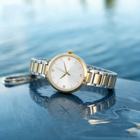 Montre de luxe pour femme en acier inoxydable à quartz, verre minéral, aiguilles, étanche 3 ATM, fermoir invisible, style vintage, logo personnalisé, fabrication usine