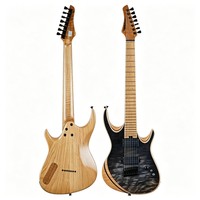 Gitar Elektrik 7 Senar MM7-TBK Double Cutaway dengan Fingerboard Roasted Flamed Maple, H-H Alnico V, Locking Tuner, dan Finishing Gloss TBK