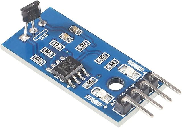 3144E Hall Effect Sensor Switch Magnetic Detector Module for Motor Speed Counting 3.3-5V Digital Output with Dual LED Indicators