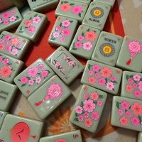 Tuiles de Mahjong américaines de luxe sculptées en noir, série Panda, 160 pièces, en acrylique de haute qualité, Oh My Mahjong Tiles