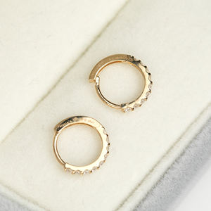 <span class=keywords><strong>2025</strong></span>ホットプロモーション割引価格14Kゴールド天然ダイヤモンド0.18ctラウンドブリリアントカットNGTC認定イヤリング女性用 - Product Image 1