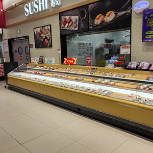 Refrigerador de exhibición de supermercado comercial tipo Puerta Abierta luz LED refrigeración por aire nevera de pescado vitrina para mostrador de delicatessen - Product Image 4
