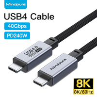 Câble USB5 Mindpure 80 Gbps 240W PD 3.1 16K 60Hz Transfert de données rapide Câble Type C Compatible avec Thunderbolt 5/4/3 pour ordinateur portable