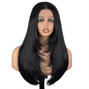 Peluca de encaje frontal <span class=keywords><strong>Su</strong></span> Mei.s 13X4 marrón claro, larga y lisa, sin pegamento, para mujer, con encaje HD y línea de cabello pre-arrancada (Marrón Claro 13X4) - Product Image 1