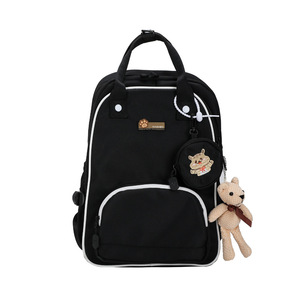 Color Blocked <b>Student</b> <b>Backpack</b> 18 In Large Capacity Soft Handle Female Leisure Travel Bag - Product Image 5