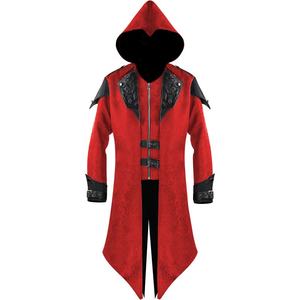 Chaqueta con Capucha Medieval para Hombre, Estilo Streetwear, Disfraz de Edward de Assassin's <span class=keywords><strong>Creed</strong></span>, Disfraz de Halloween, Cosplay de Asesino BX, Poliéster - Product Image 4
