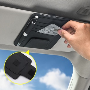 Boshiho PU Leather Slim Business Card Holder with <b>Clip</b> Closure for <b>Car</b> Use - Product Image 4