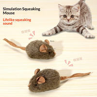 Jouet pour chat : Souris en peluche sonore à induction intelligente, pour l'auto-amusement, soulagement de l'ennui et apaisement du chat